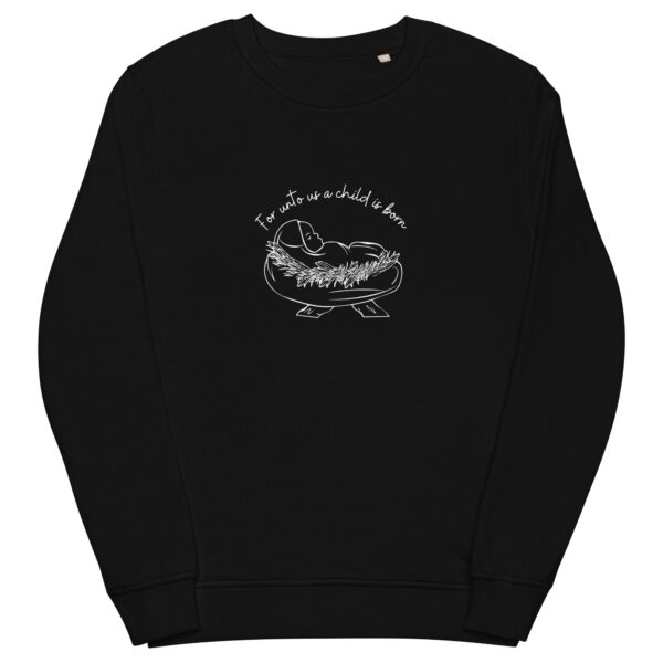 For Unto Us A Child Is Born Crew Neck (Black)